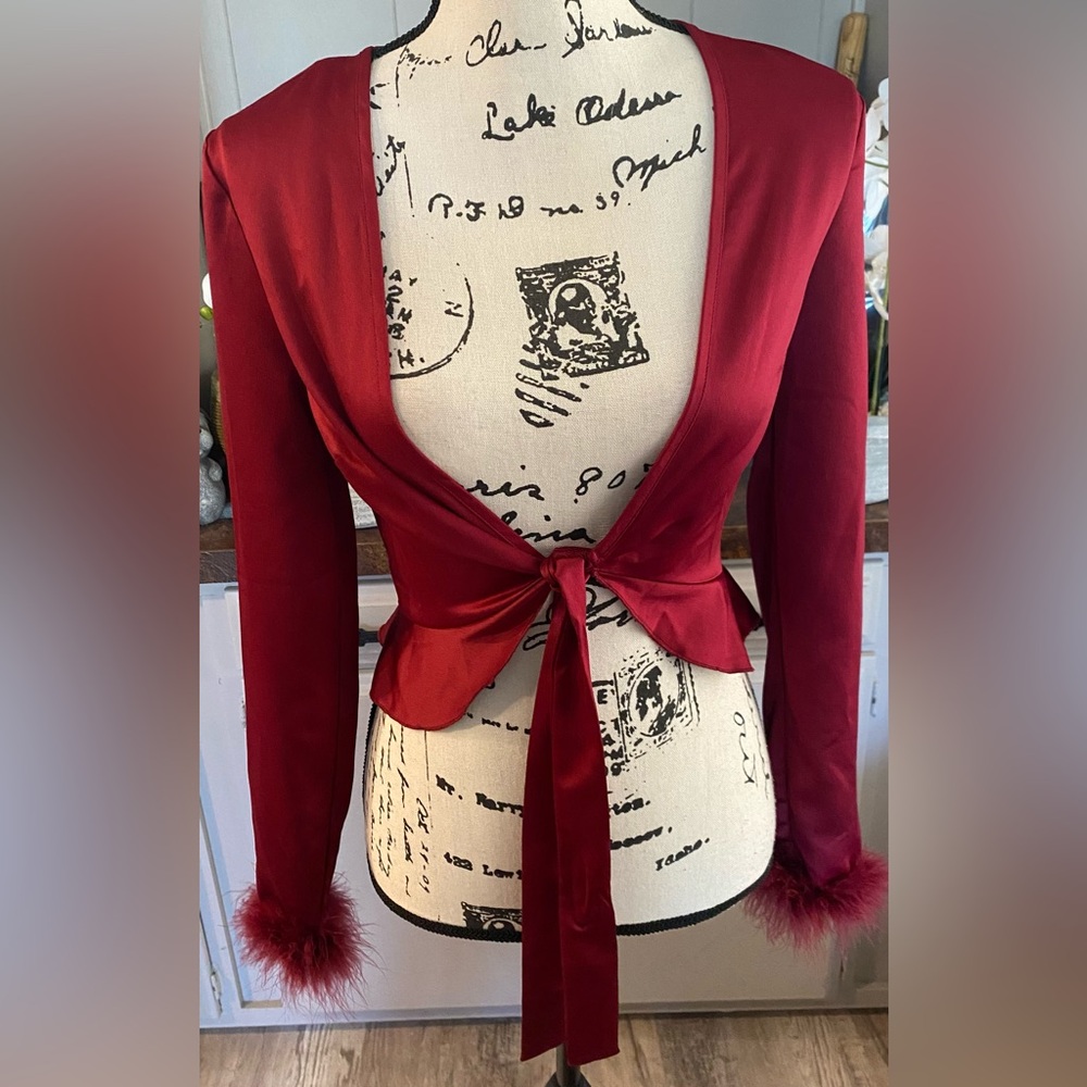NWT Love, Fire  Red Tie-Front Blouse